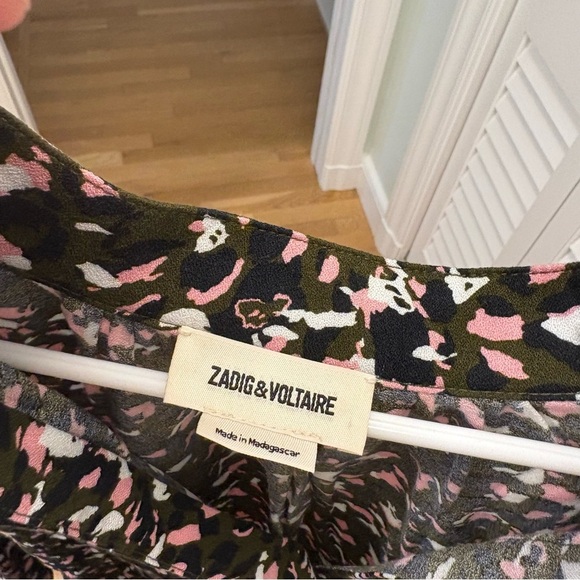 Zadig & Voltaire Tink Abstract Print Top Black Multicolor Size Small - Picture 5 of 5